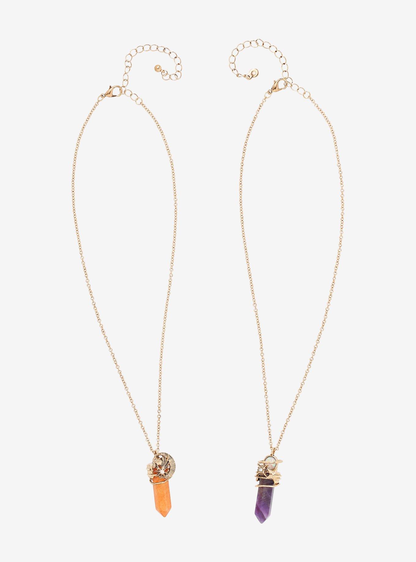Celestial Wrapped Crystal Best Friend Necklace Set, , alternate