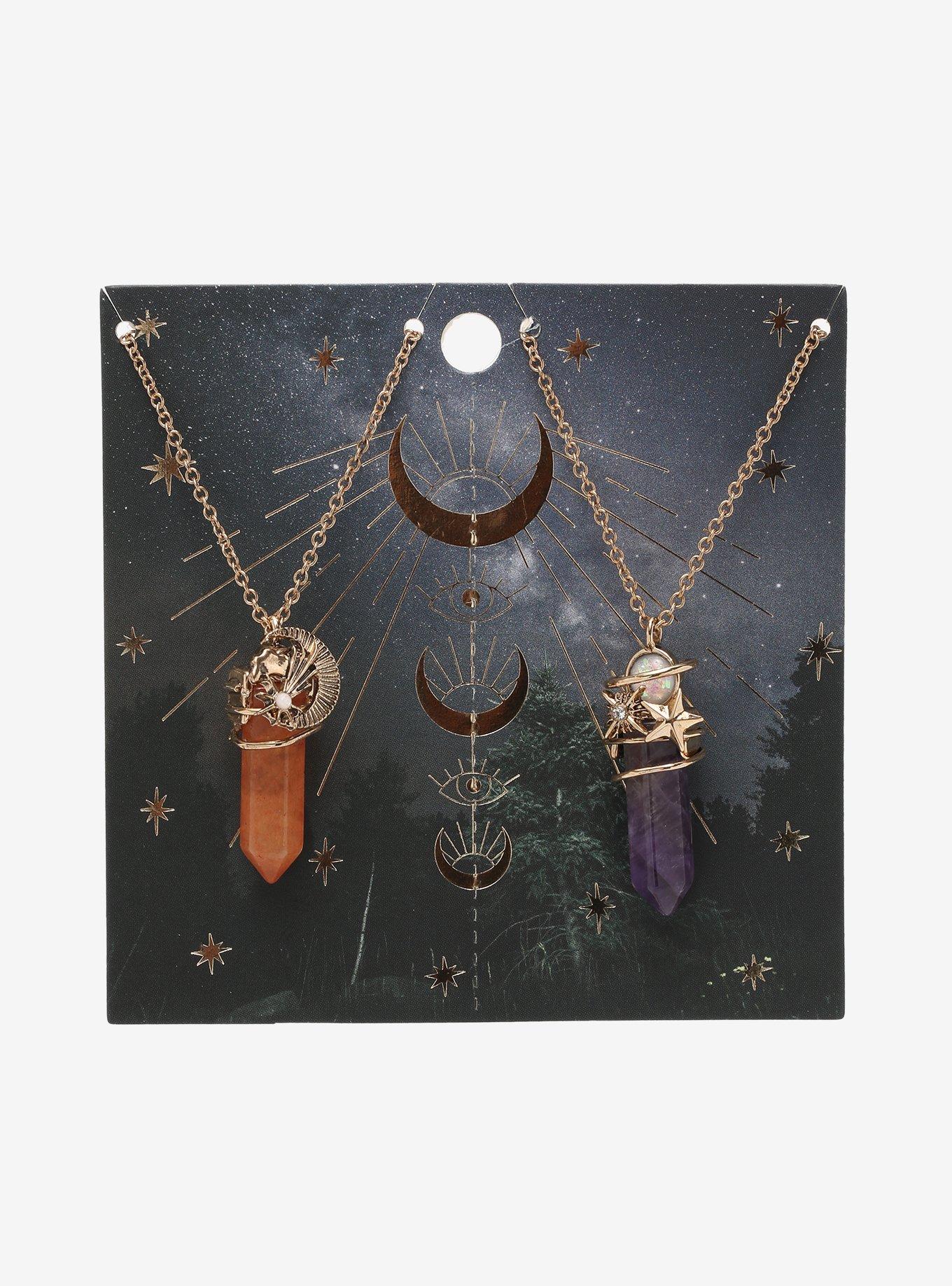 Celestial Wrapped Crystal Best Friend Necklace Set, , alternate