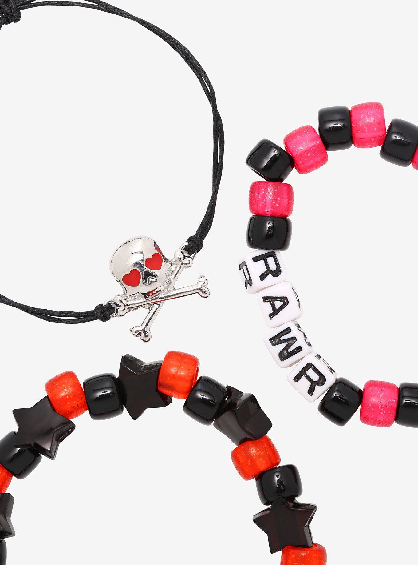 Skull Rawr Cord & Beaded Bracelet Set, , alternate
