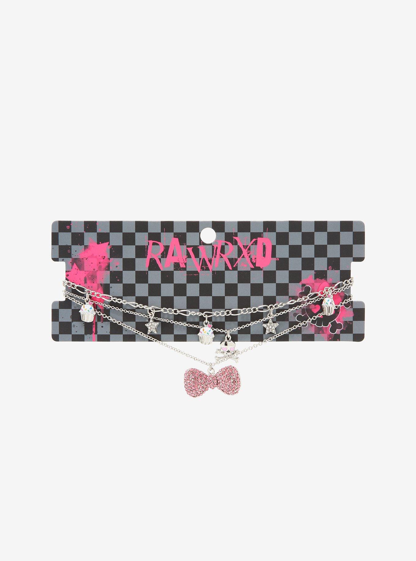 Rawr XD Bow Cupcake Skull Necklace Set, , alternate
