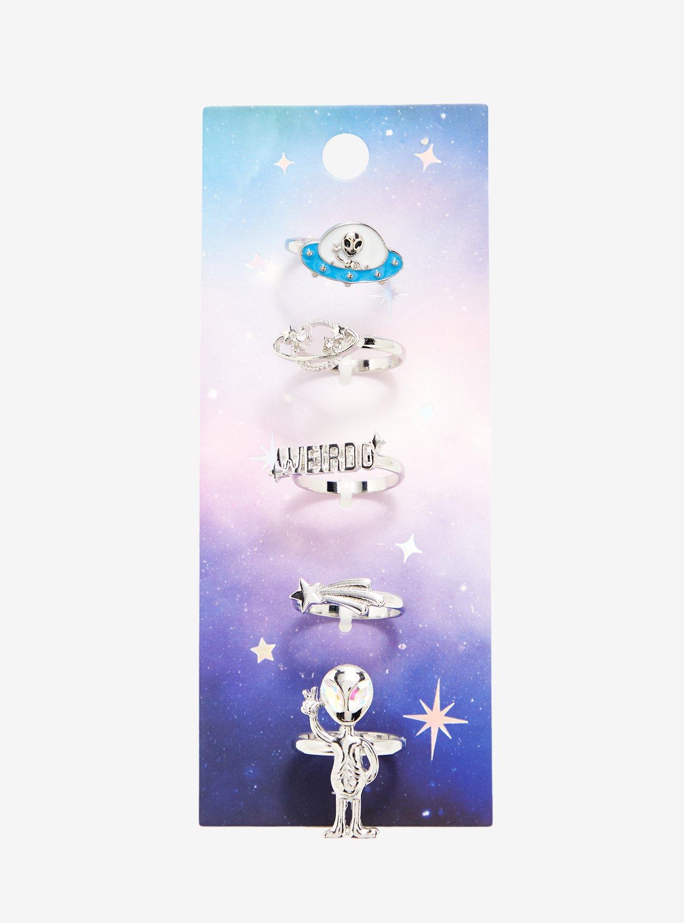 Alien Spaceship Ring Set, , alternate