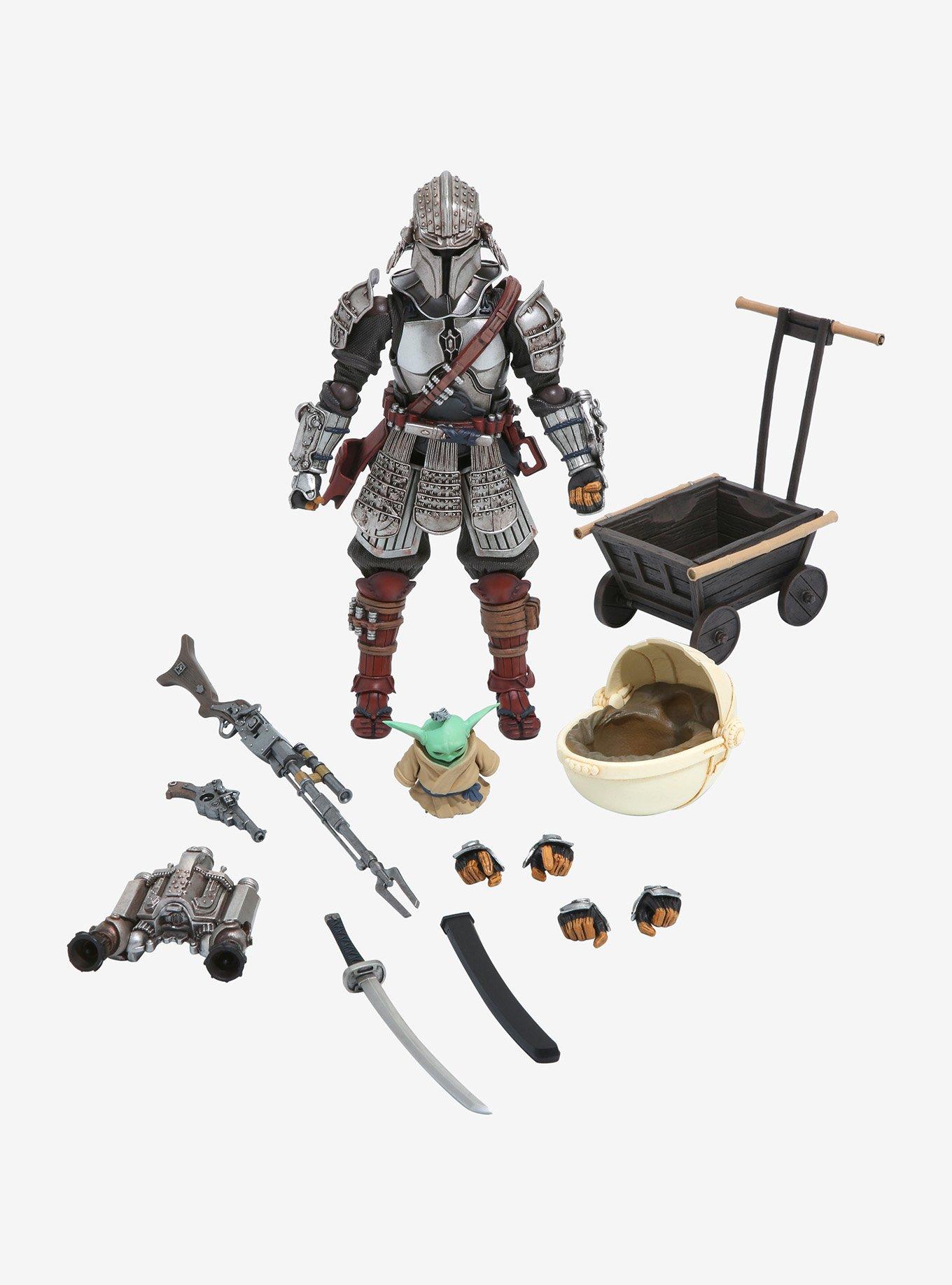 Bandai Star Wars The Mandalorian Meisho Movie Realization Ronin Mandalorian with Grogu Figure, , alternate