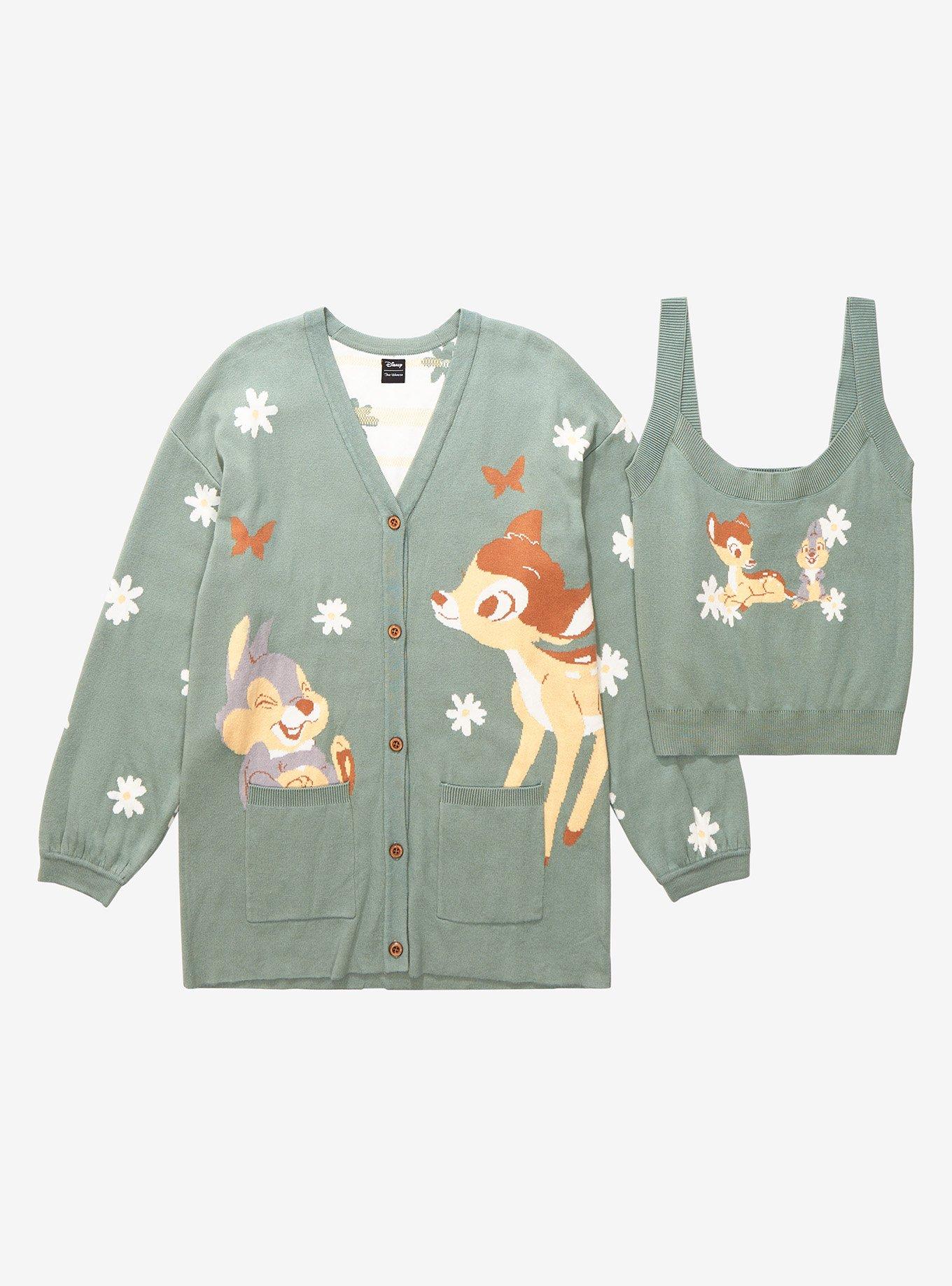 Disney Bambi & Thumper Floral Women&rsquo;s Ribbed Sweater Tank Top - BoxLunch Exclusive, LIGHT BLUE, alternate