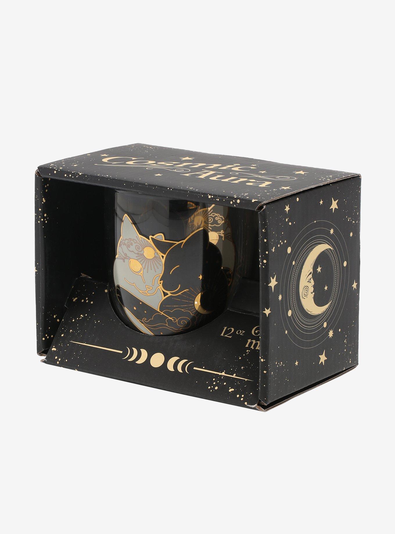Cosmic Cat Heart Glass Mug, , alternate