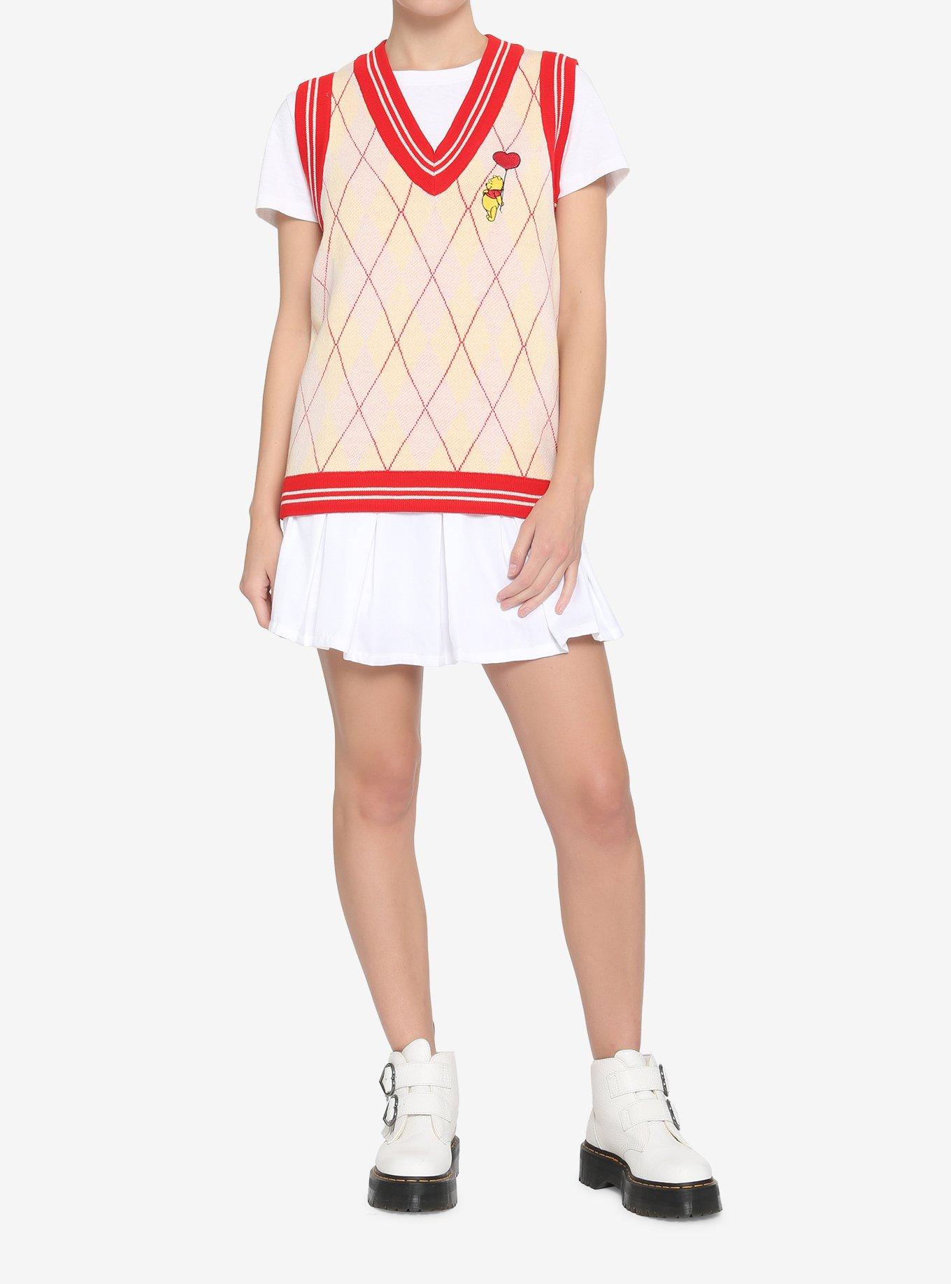 Her Universe Disney Winnie The Pooh Argyle Sweater Vest, MULTI, alternate