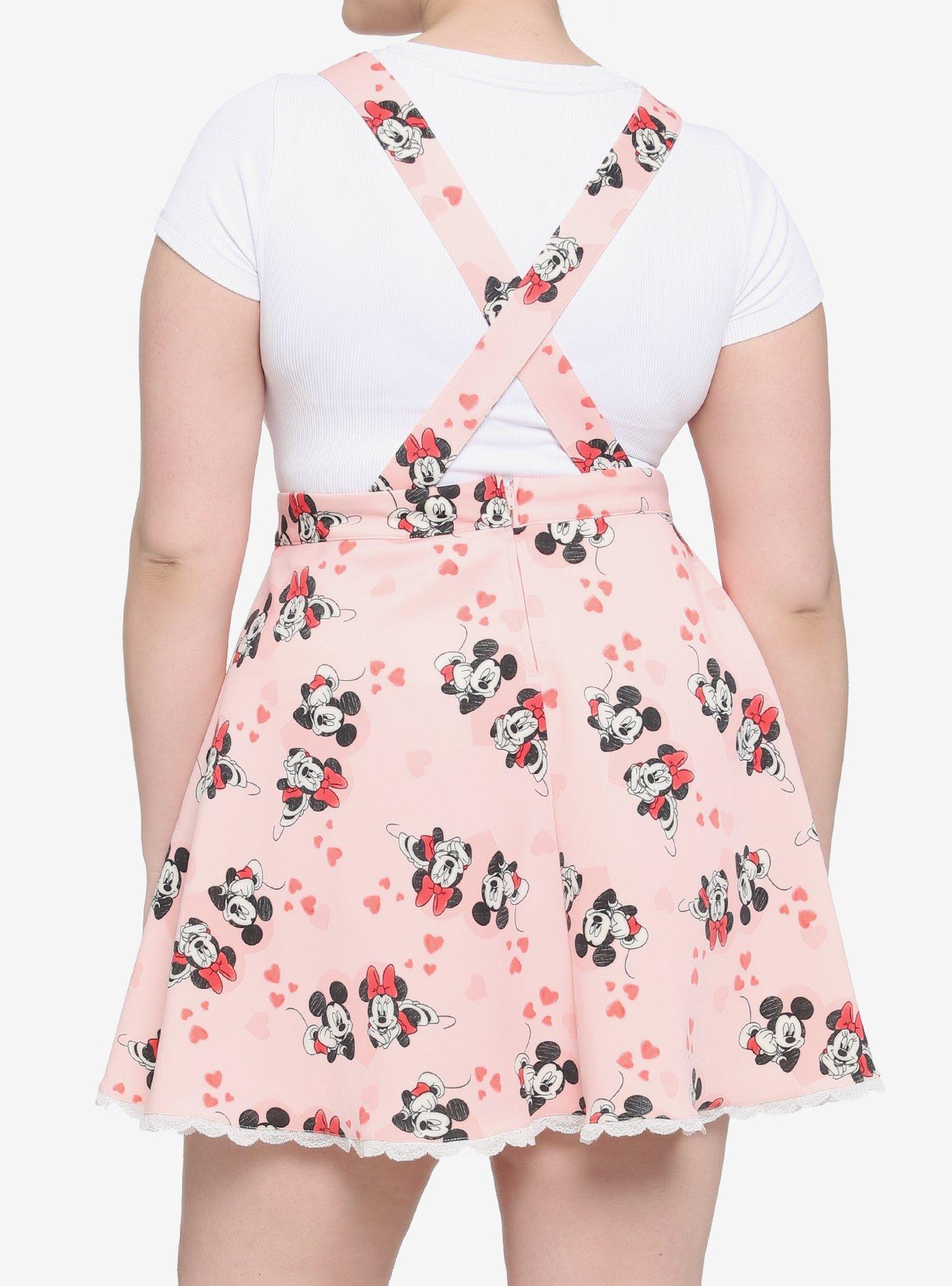 Her Universe Disney Mickey Mouse & Minnie Mouse Hearts Suspender Skirt Plus Size, MULTI, alternate