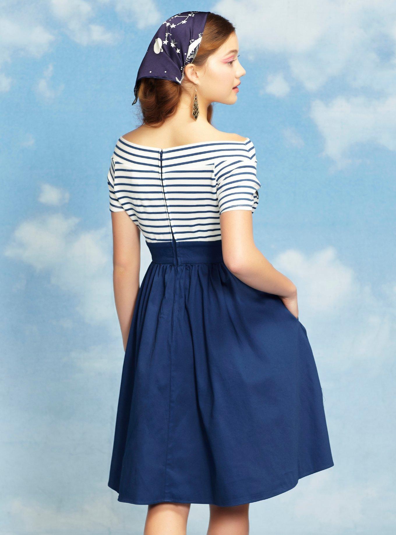 Her Universe Disney Logo Retro Cap Sleeve Dress, , alternate