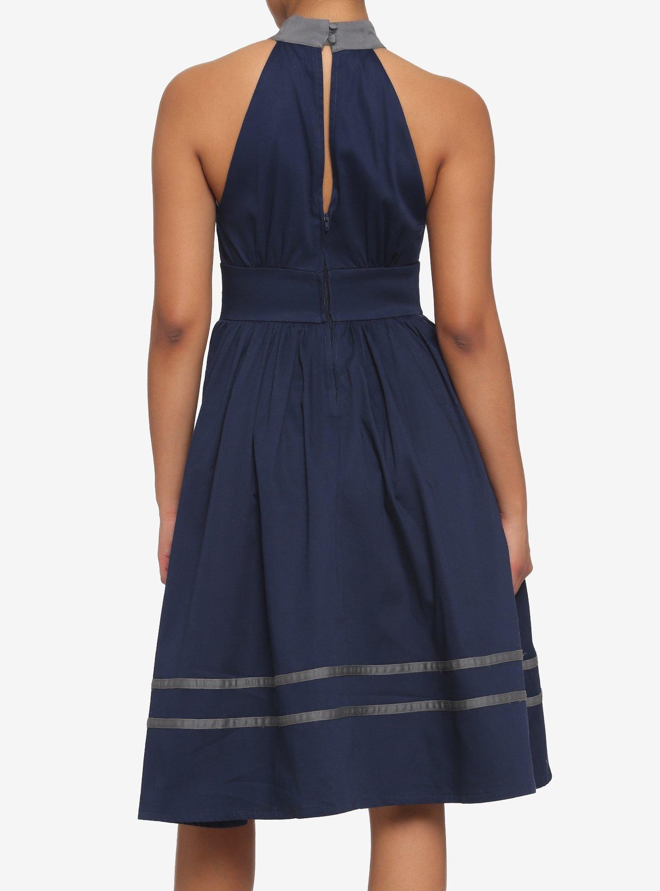 Her Universe Star Wars Ahsoka Tano Halter Dress, NAVY  GREY, alternate
