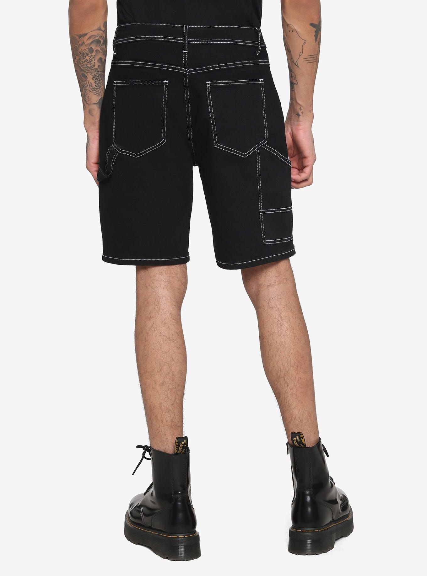 Black Carpenter Shorts, BLACK, alternate