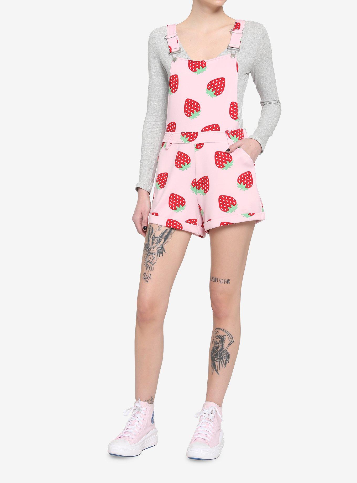 Strawberry Shortalls, PINK, alternate