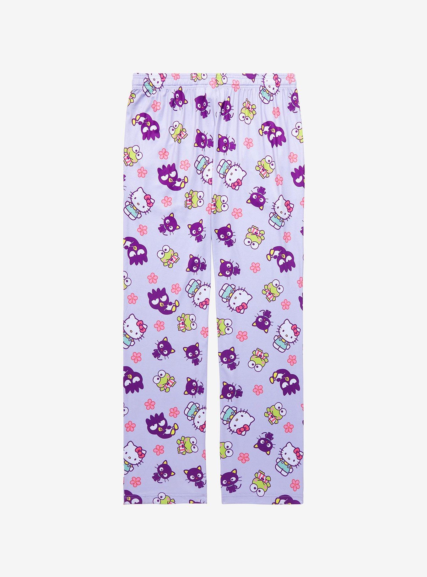 Sanrio Hello Kitty & Friends Floral Allover Print Sleep Pants - BoxLunch Exclusive, GREY, alternate