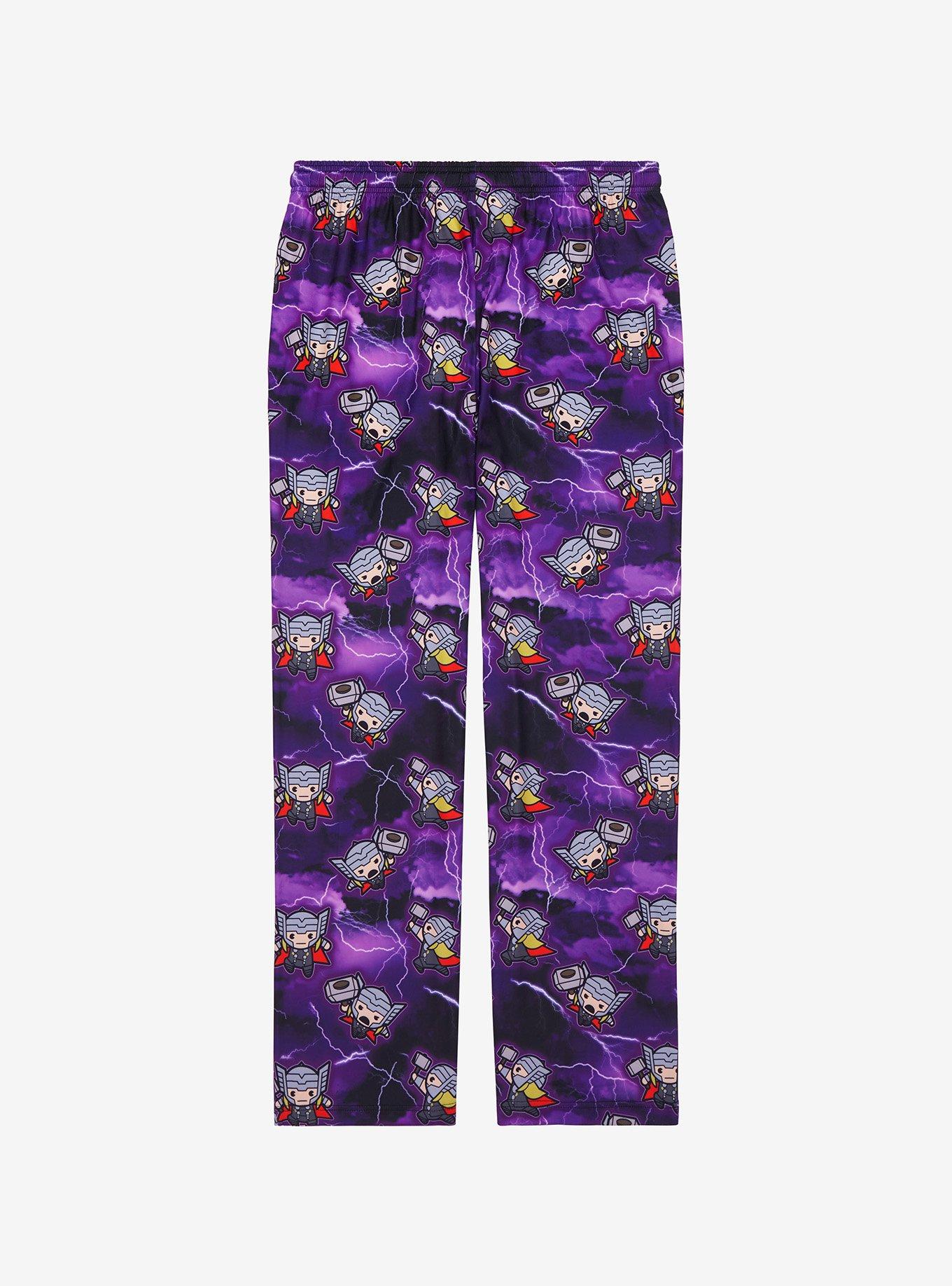 Marvel Thor Chibi Lightning Allover Print Sleep Pants - BoxLunch Exclusive, MULTI, alternate