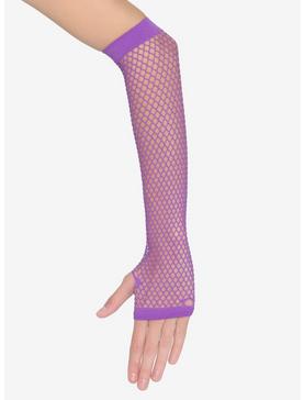 Purple Fishnet Arm Warmers, , hi-res