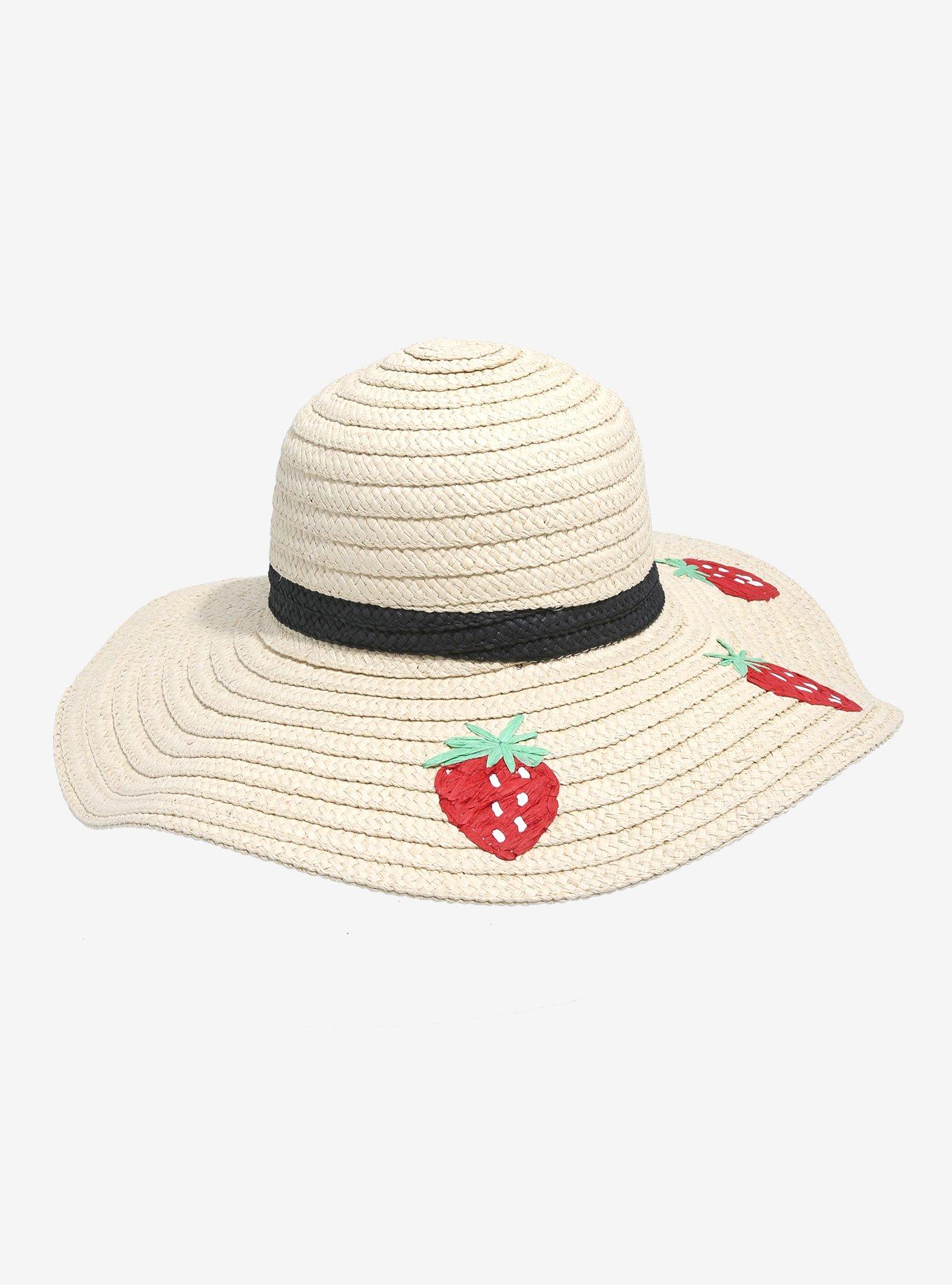 Strawberry Straw Floppy Hat, , alternate
