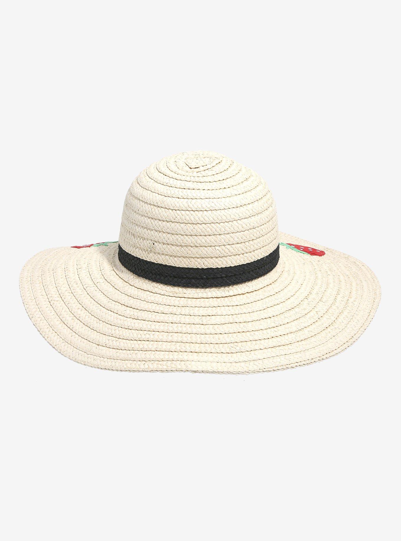 Strawberry Straw Floppy Hat, , alternate