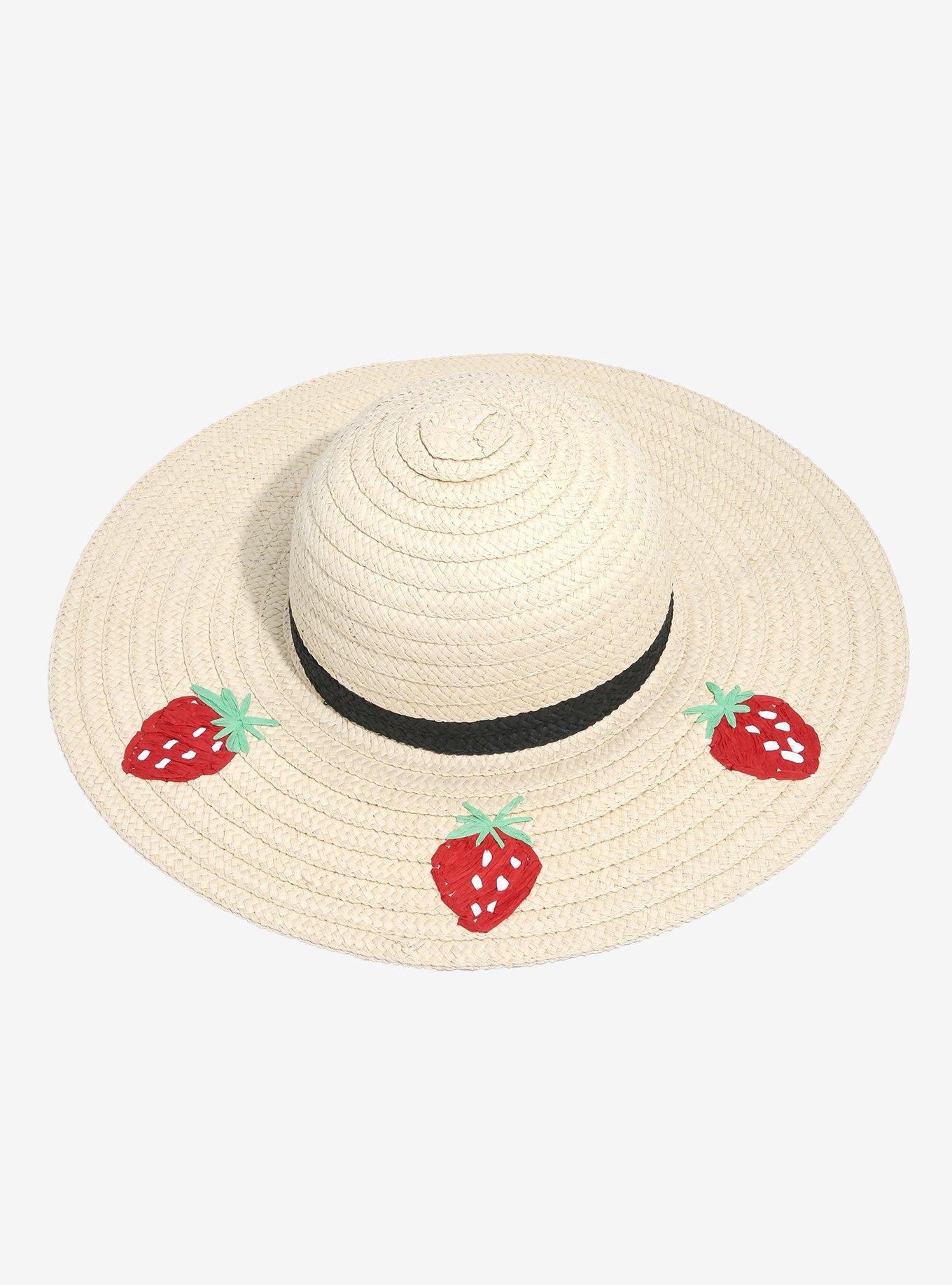 Strawberry Straw Floppy Hat, , alternate