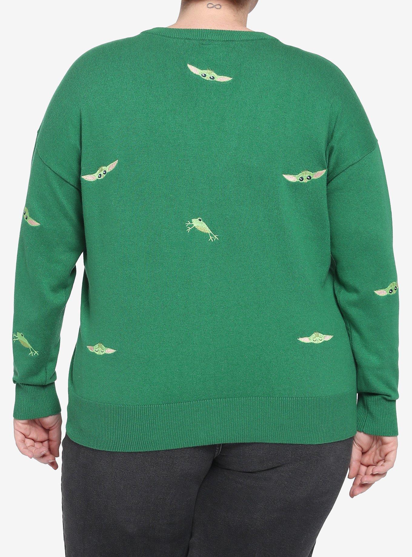 Her Universe Star Wars The Mandalorian Grogu & Frog Plus Size Cardigan, MULTI, alternate