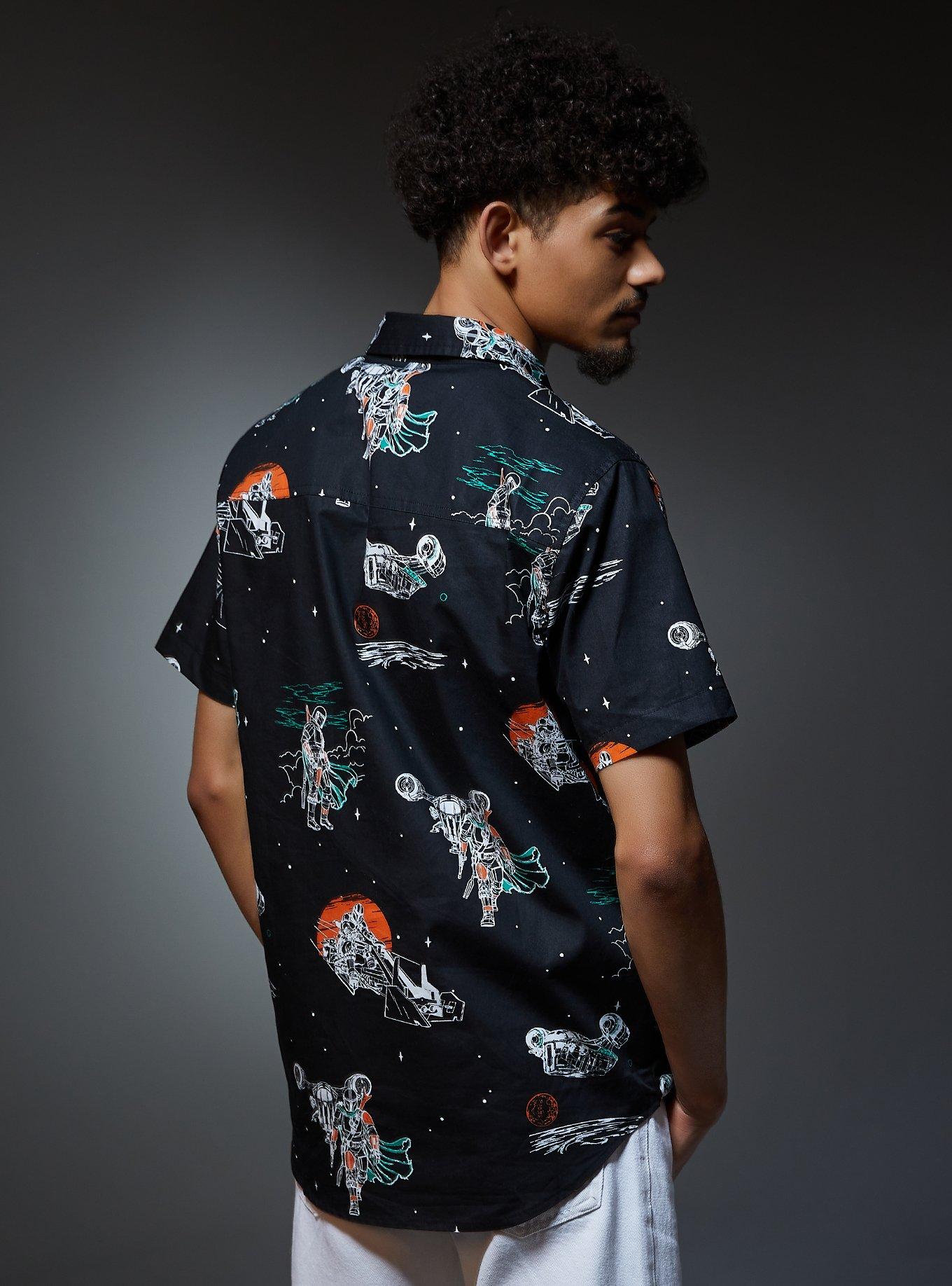 Star Wars The Mandalorian Scenic Allover Print Woven Button-Up, MULTI, alternate