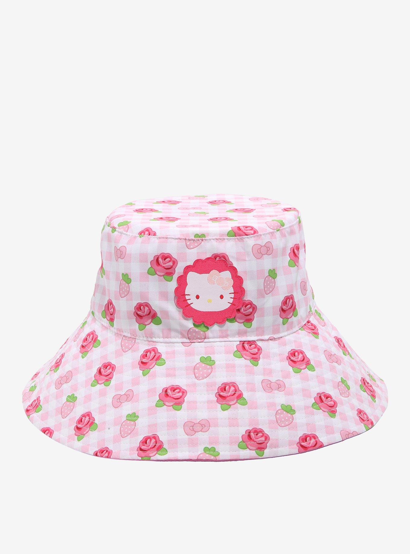 Hello Kitty Pink Gingham Large Bucket Hat, , alternate