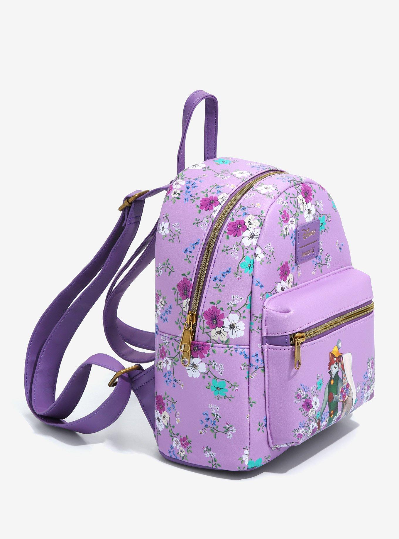 Loungefly Disney Robin Hood Kisses Floral Mini Backpack, , alternate