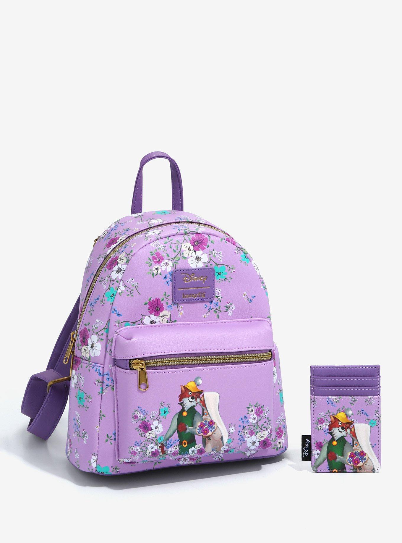 Loungefly Disney Robin Hood Kisses Floral Mini Backpack, , alternate