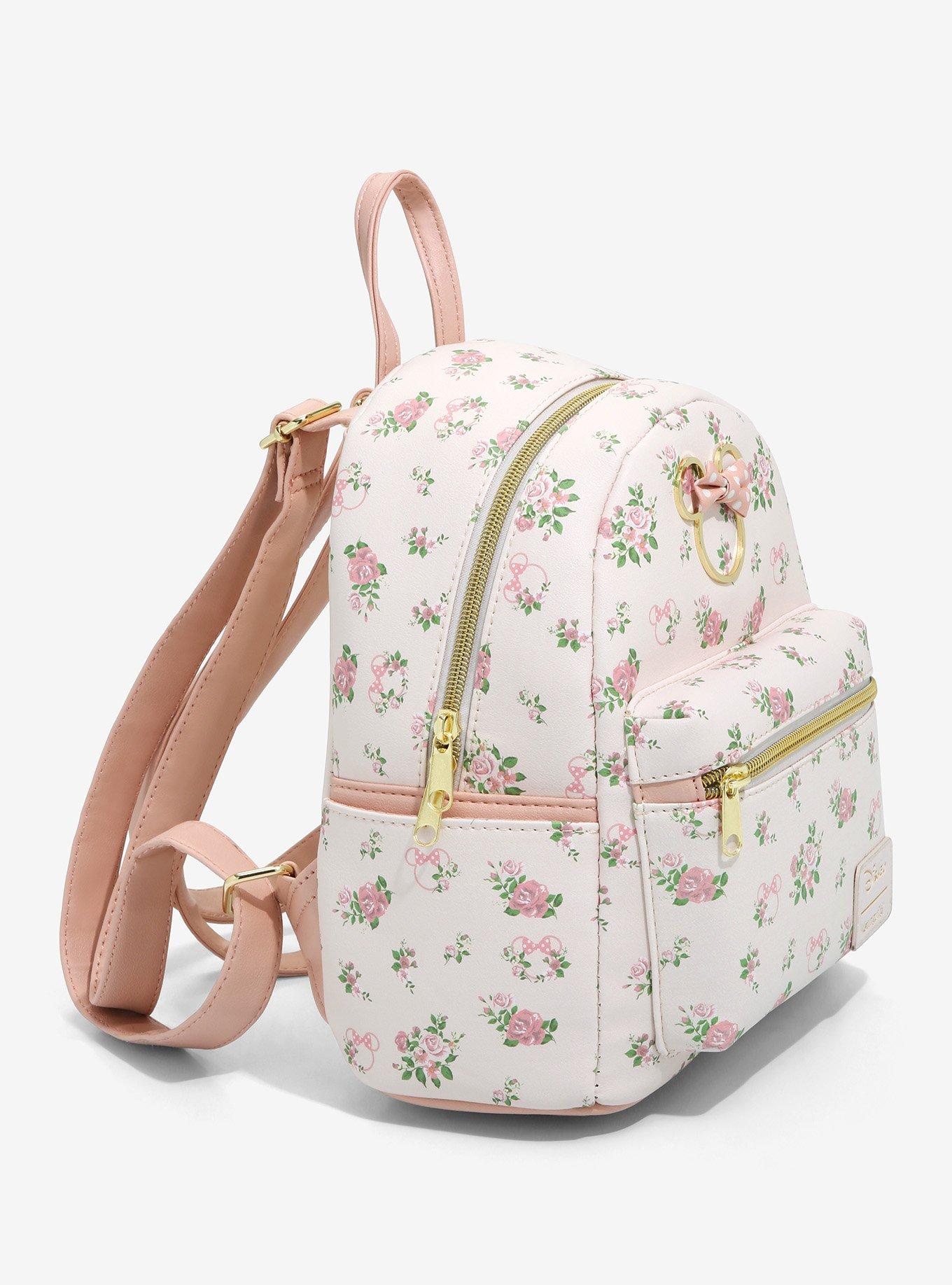 Loungefly Disney Minnie Mouse Pastel Floral Mini Backpack, , alternate