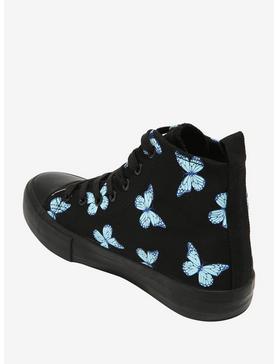 Black & Blue Butterfly Hi-Top Sneakers, , hi-res