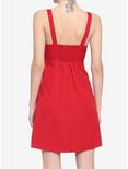 Red Heart Buckle Pinafore Dress, RED, alternate