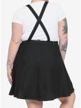 Black Contrast Stitch Skirtall Plus Size, BLACK, alternate