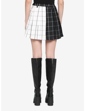 Black & White Split Grid & Chain Skirt, , hi-res