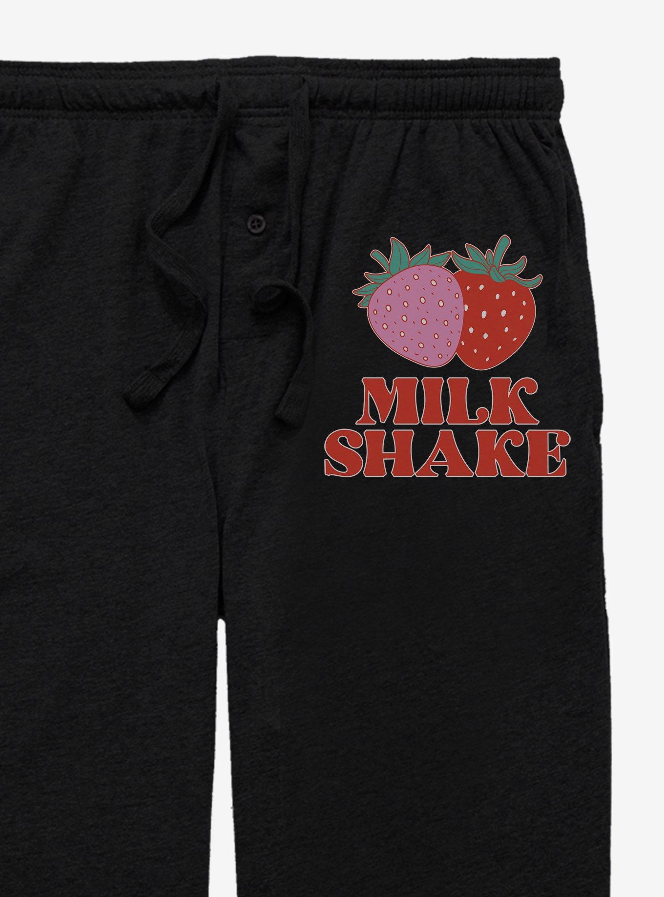 Strawberry Milk Milk Shakes Pajama Pants, BLACK, alternate