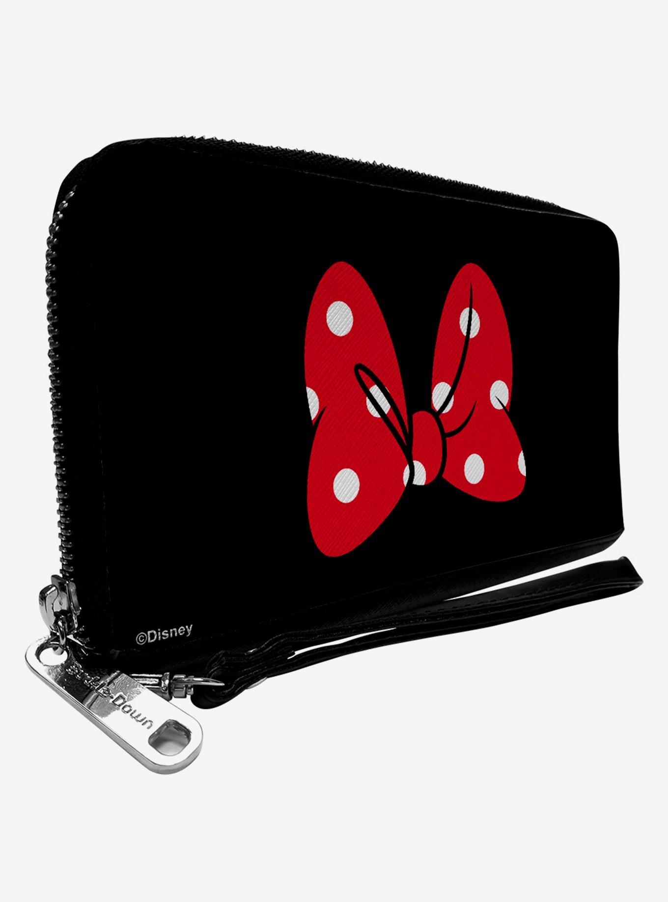 Disney Minnie Mouse Bow Polka Dot Zip Around Wallet, , hi-res