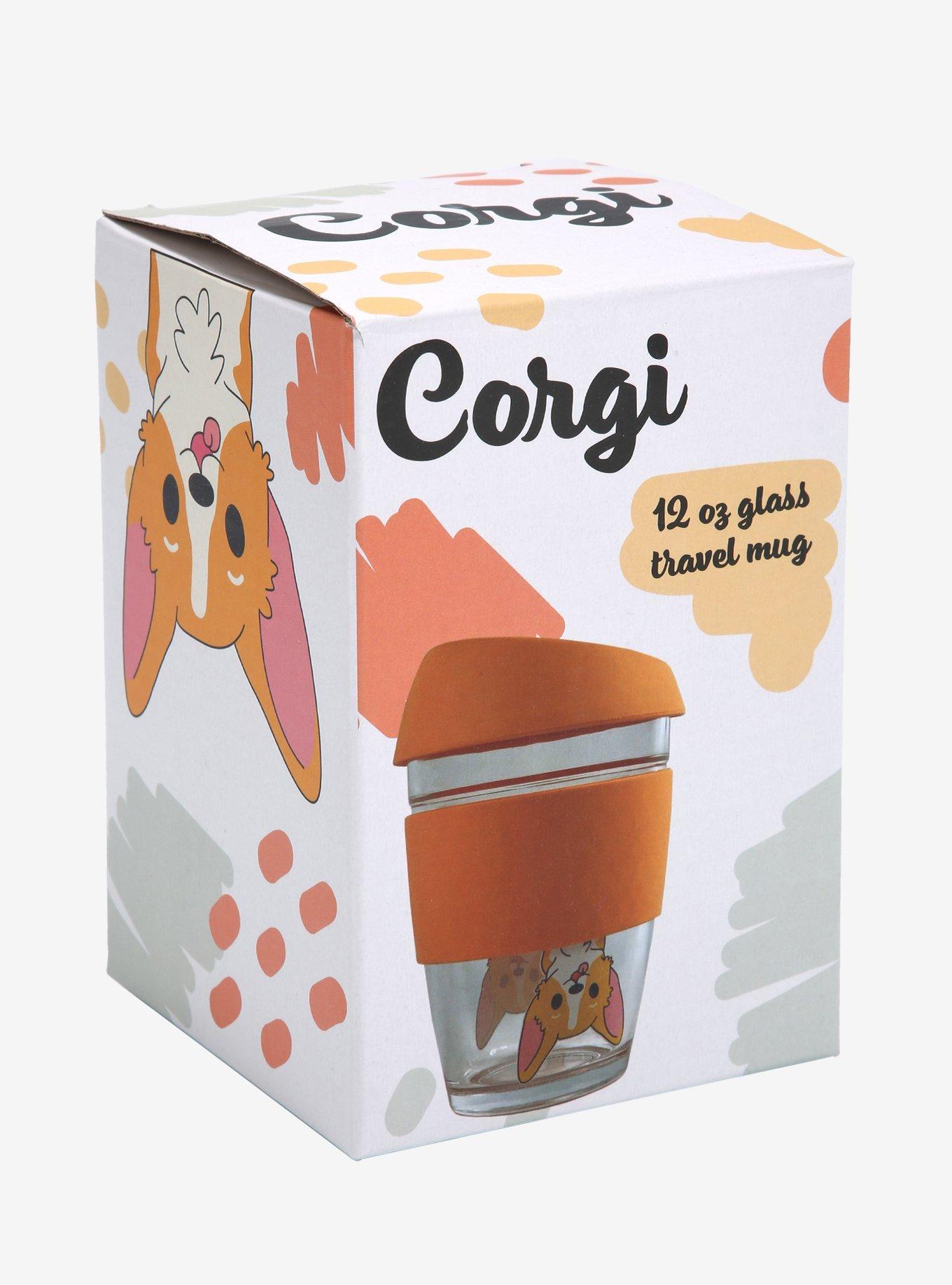 Corgi Glass Travel Mug with Lid, , alternate