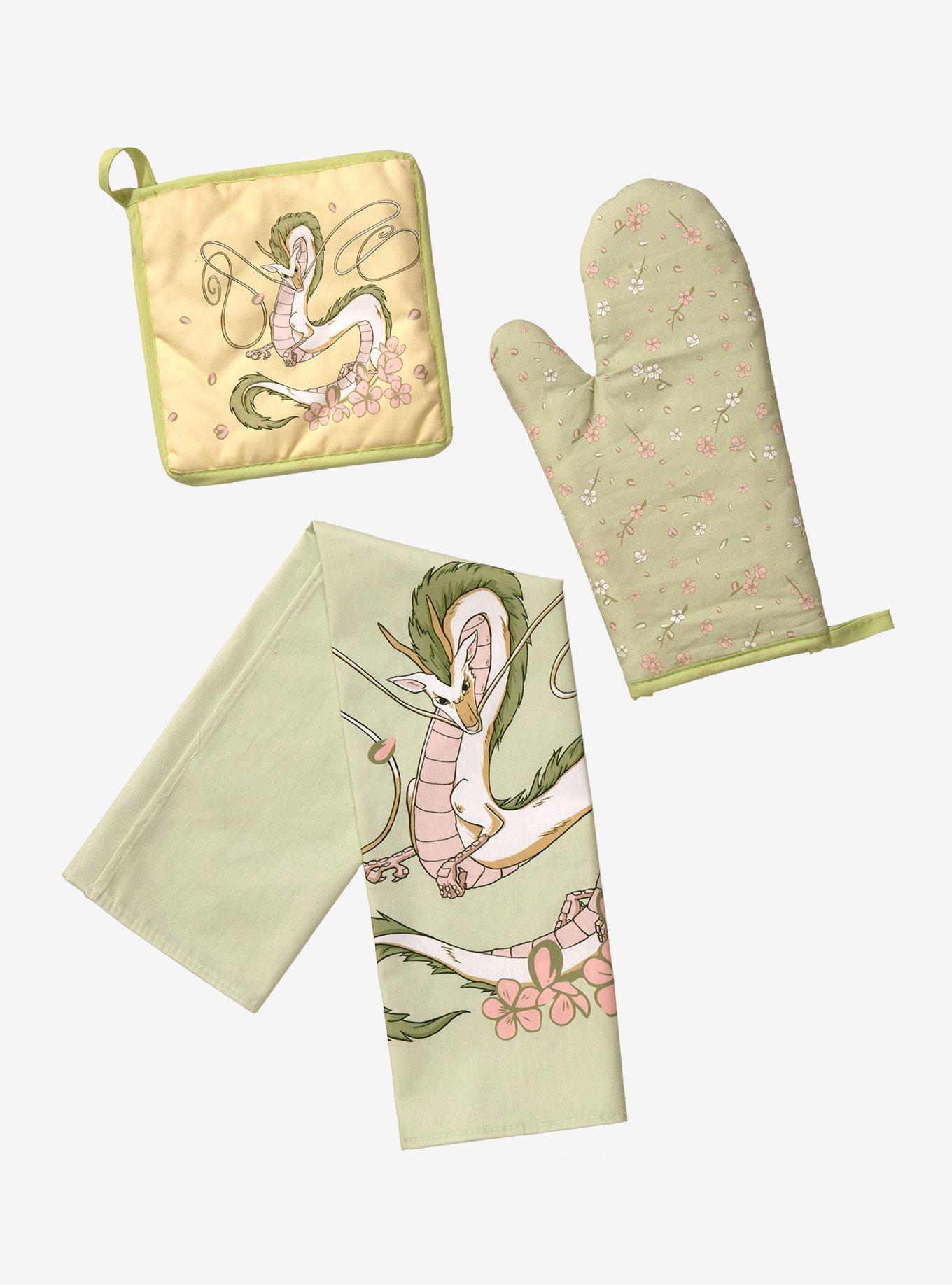 Studio Ghibli Spirited Away Dragon Haku Floral Kitchen Set - BoxLunch Exclusive, , alternate