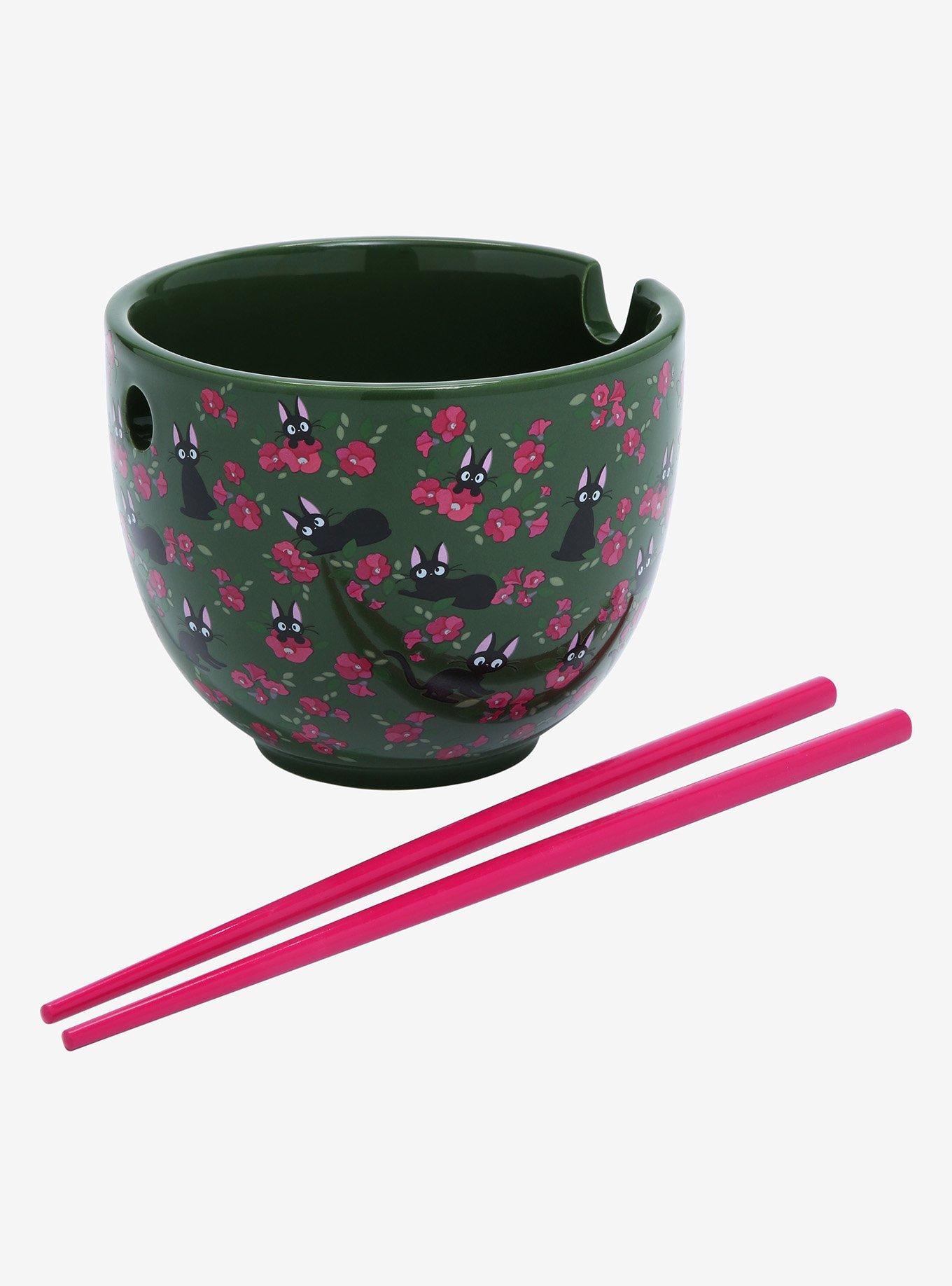 Studio Ghibli Kiki&rsquo;s Delivery Service Jiji & Flowers Ramen Bowl with Chopsticks - BoxLunch Exclusive, , alternate