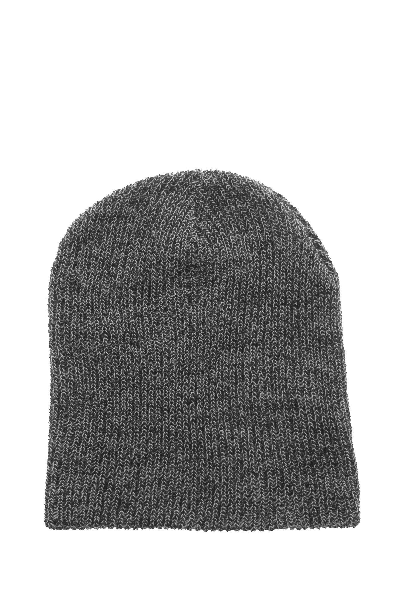 Grey Marled Beanie, , alternate