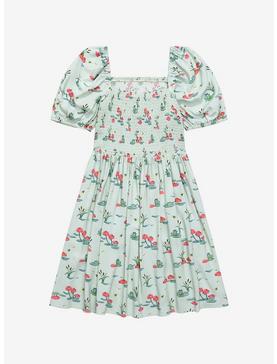 Disney The Princess and the Frog Lily Pads & Flowers Smocked Dress - BoxLunch Exclusive, LIGHT GREEN, hi-res