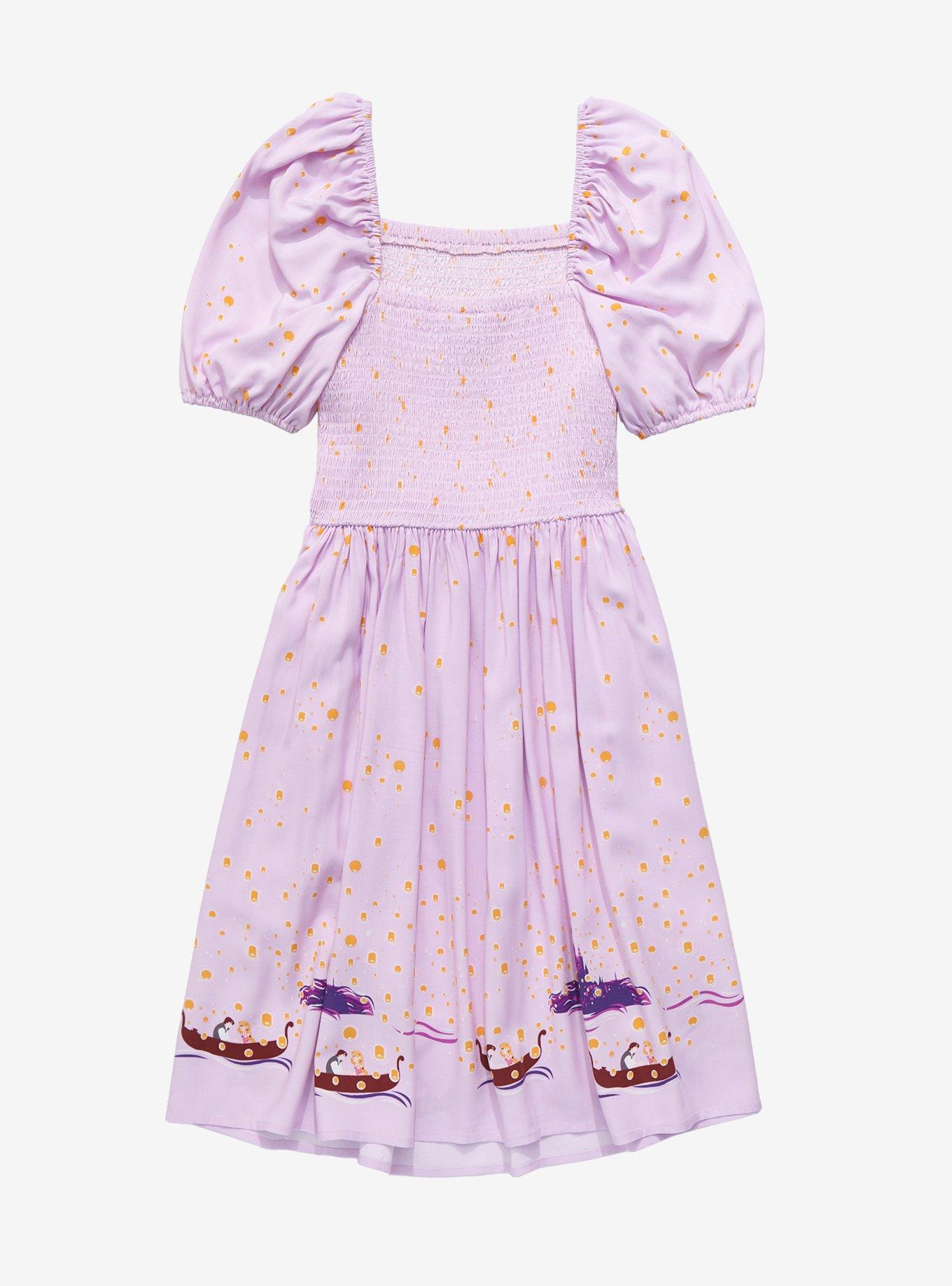 Disney Tangled Floating Lanterns Smocked Dress - BoxLunch Exclusive, LAVENDER, alternate