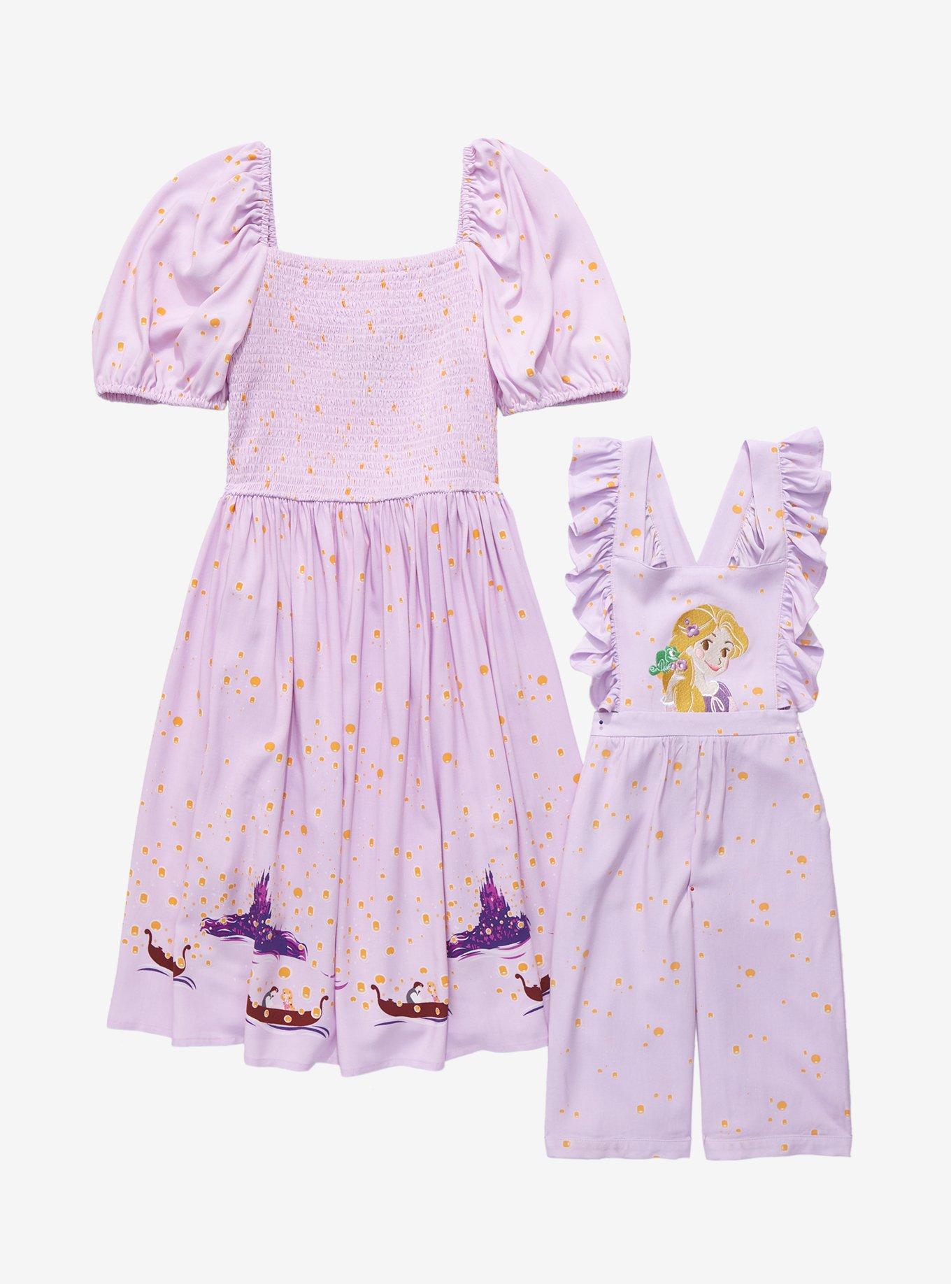 Disney Tangled Floating Lanterns Smocked Dress - BoxLunch Exclusive, LAVENDER, alternate