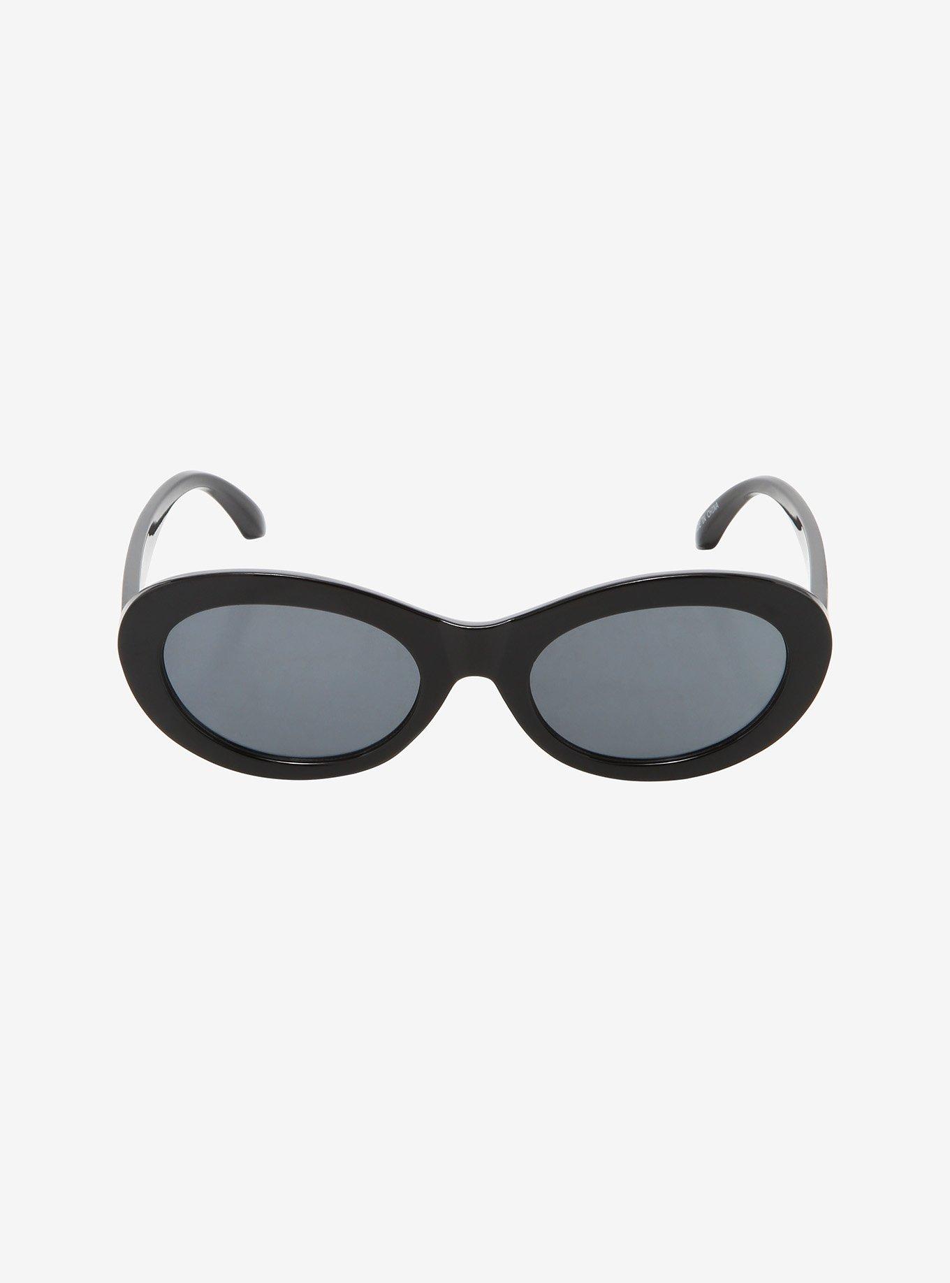 Black Oval Sunglasses, , alternate