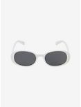 Large White Oval Sunglasses, , alternate