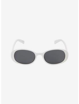 Large White Oval Sunglasses, , hi-res