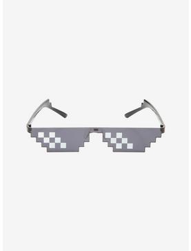 Black Pixel Frame Sunglasses, , hi-res