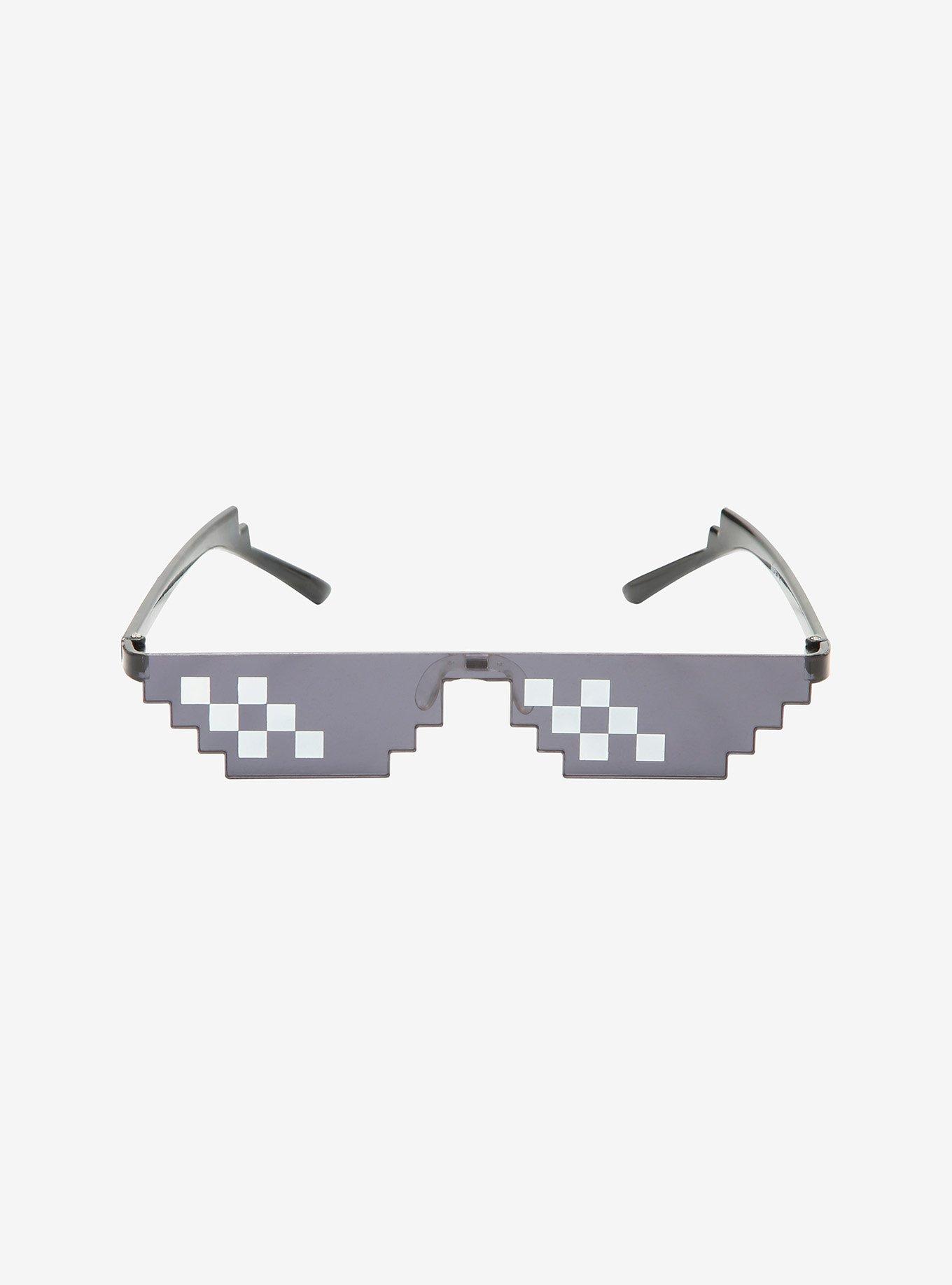 Black Pixel Frame Sunglasses, , alternate