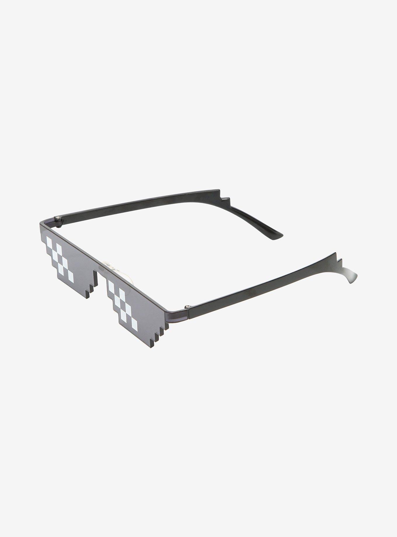 Black Pixel Frame Sunglasses, , alternate