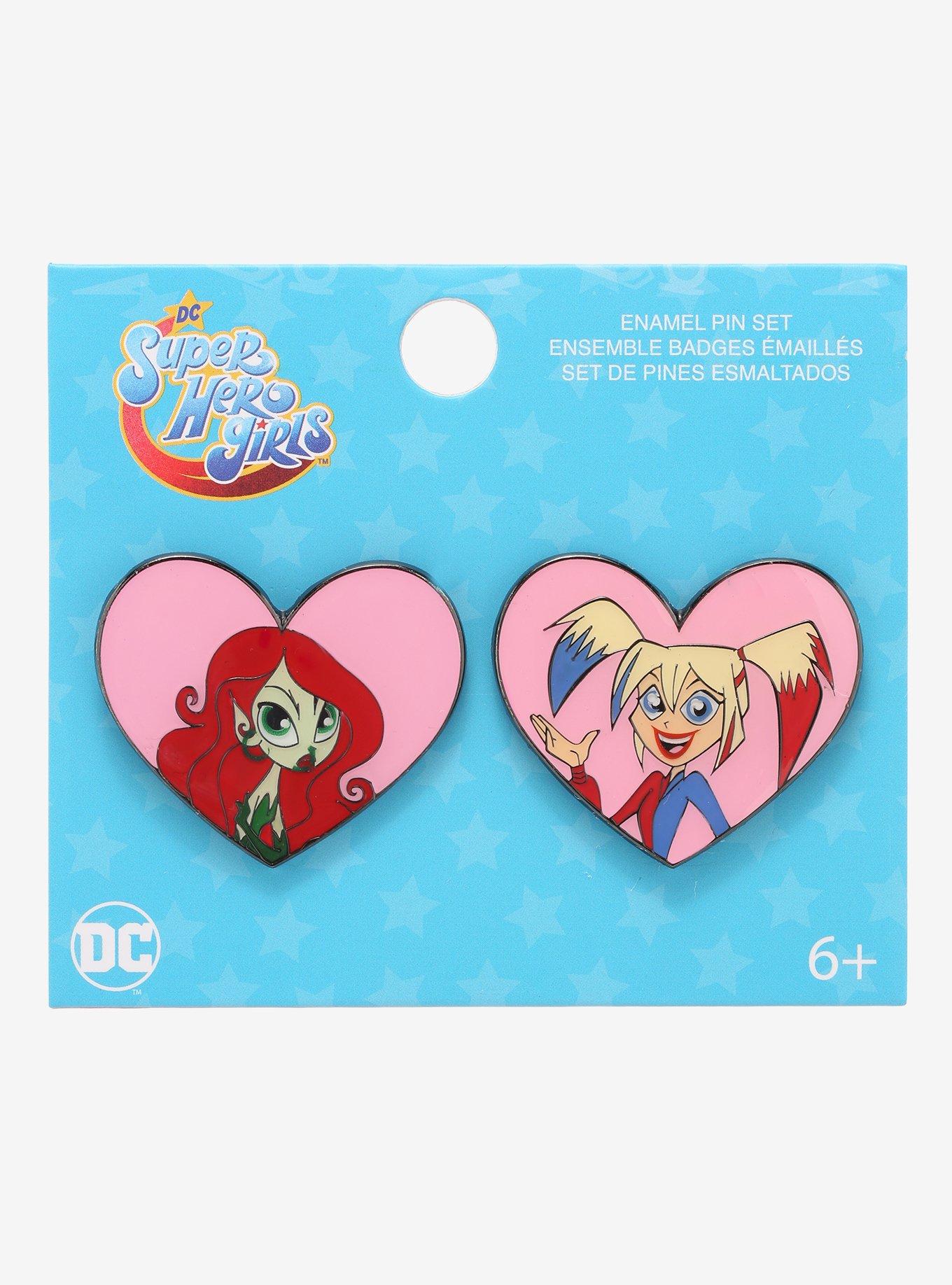 DC Super Hero Girls Poison Ivy & Harley Quinn Enamel Pin Set, , alternate