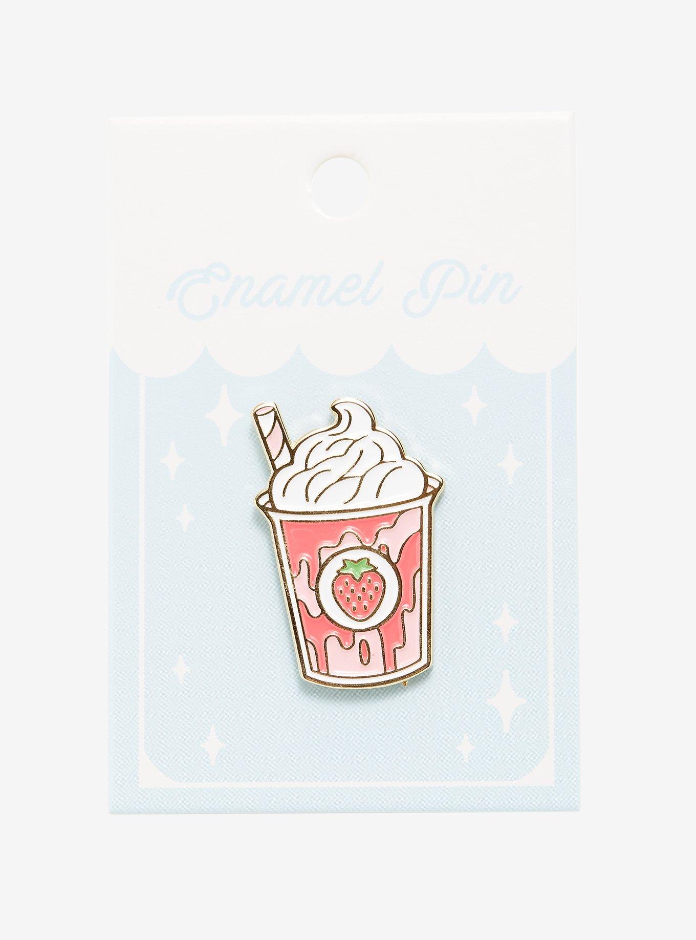 Strawberry Milkshake Enamel Pin, , alternate