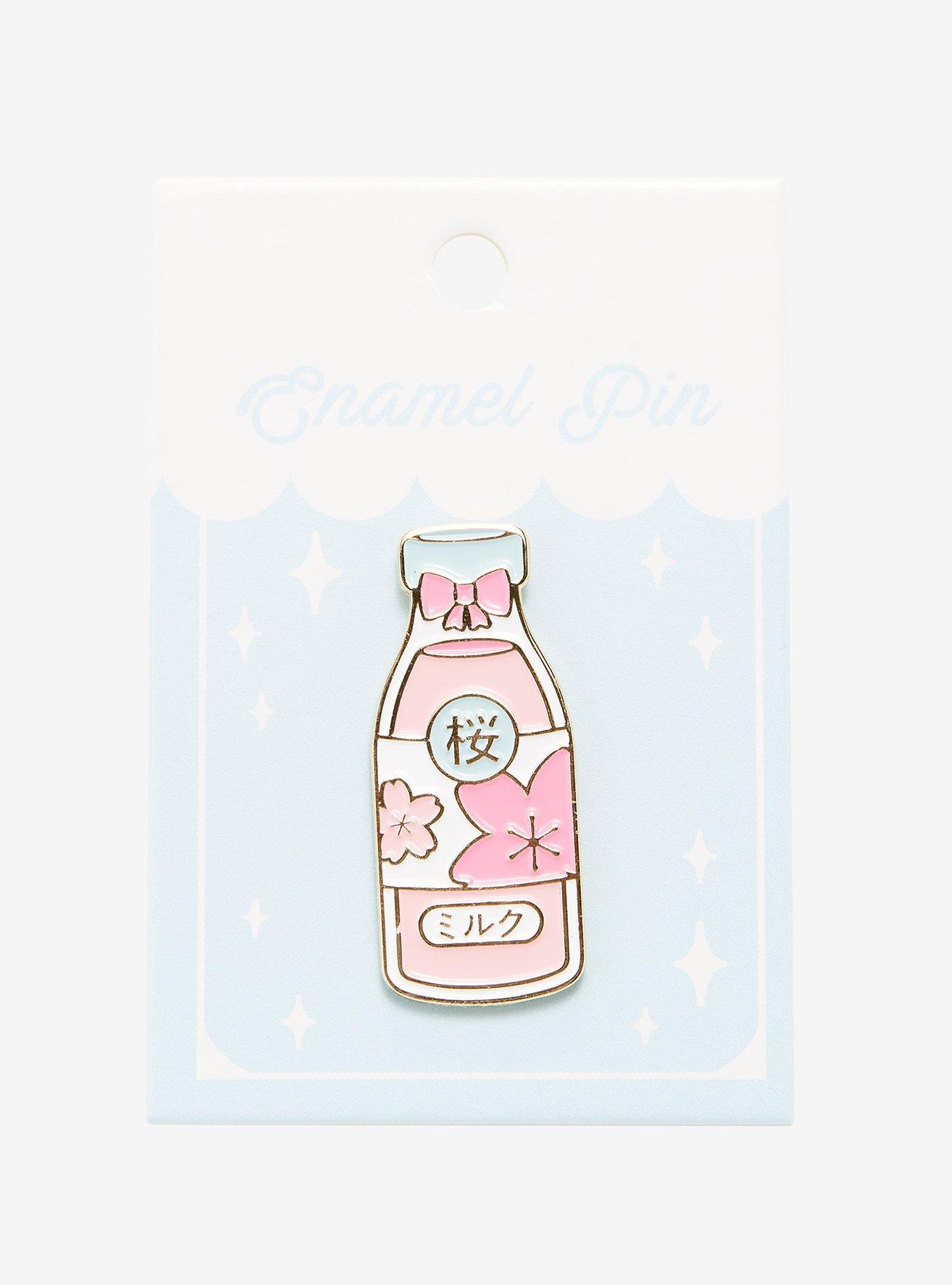 Sakura Milk Bottle Enamel Pin, , alternate