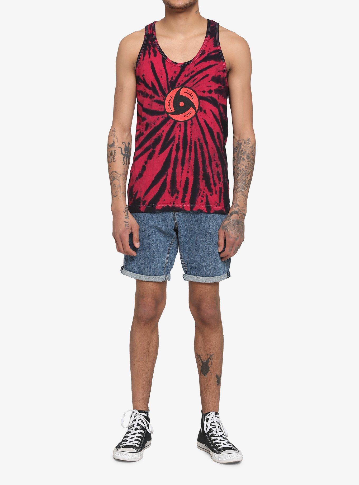 Naruto Shippuden Itachi Eye Tie-Dye Tank Top, BLACK, alternate