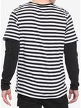 Black & White Stripe Twofer Long-Sleeve T-Shirt, BLACK  WHITE, alternate